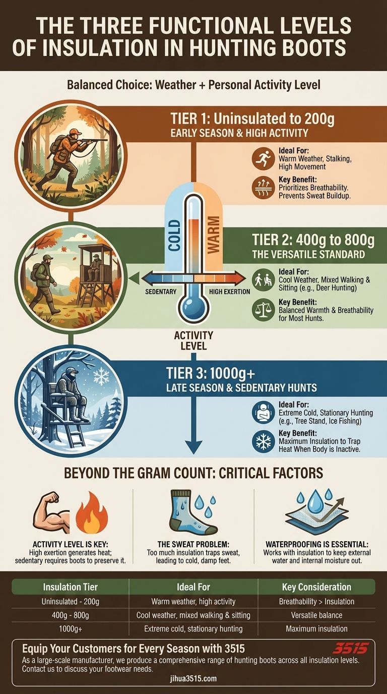 狩猎靴有哪三个功能性保暖等级？选择适合您狩猎的保暖等级 图解指南
