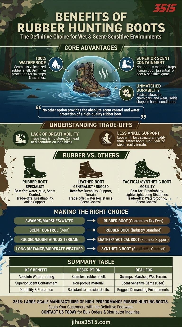 Quali sono i vantaggi degli stivali da caccia in gomma? Impermeabilità e controllo degli odori senza pari Guida Visiva