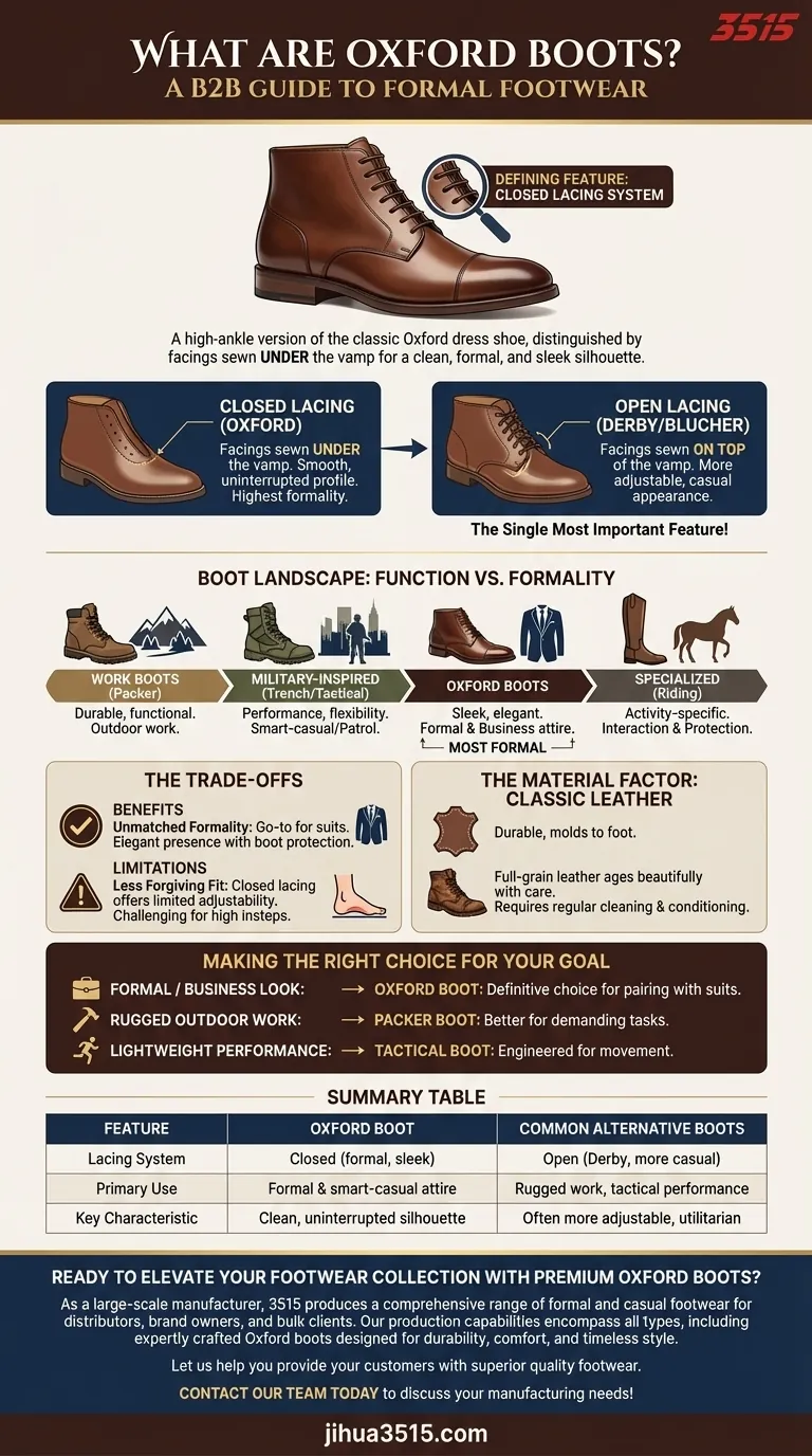Que sont les bottes Oxford ? Votre guide des chaussures habillées formelles à tige haute Guide Visuel