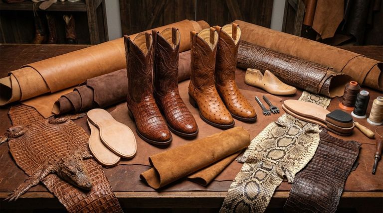 Welche Hauptmaterialien werden für Cowboystiefel verwendet? Von Rindsleder bis zu exotischen Häuten