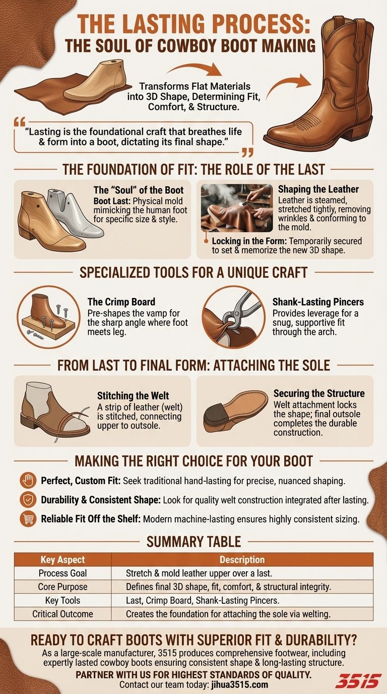 牛仔靴制作中的定型工艺是什么？塑造完美贴合与舒适的艺术 图解指南