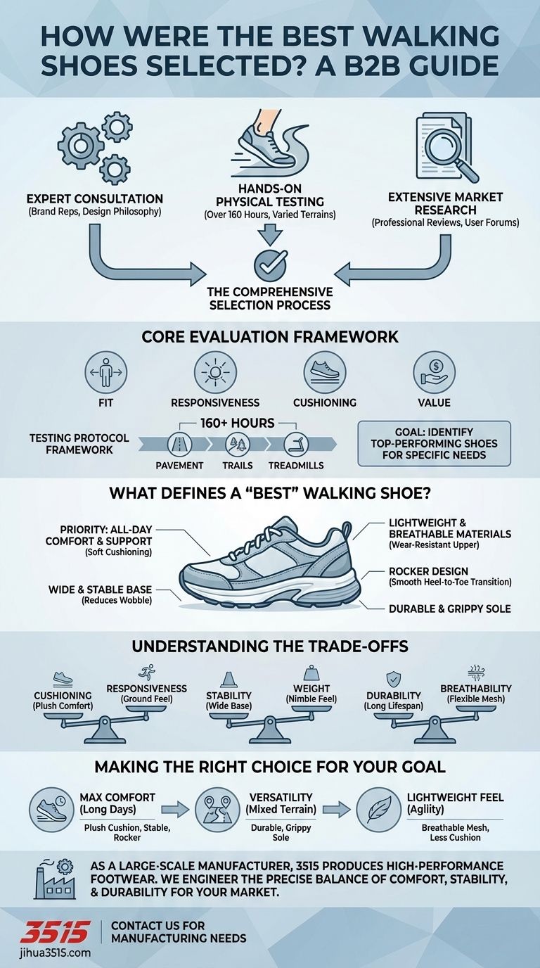 Comment les meilleures chaussures de marche ont-elles été sélectionnées dans l'article ? Un processus de test rigoureux de 160 heures Guide Visuel