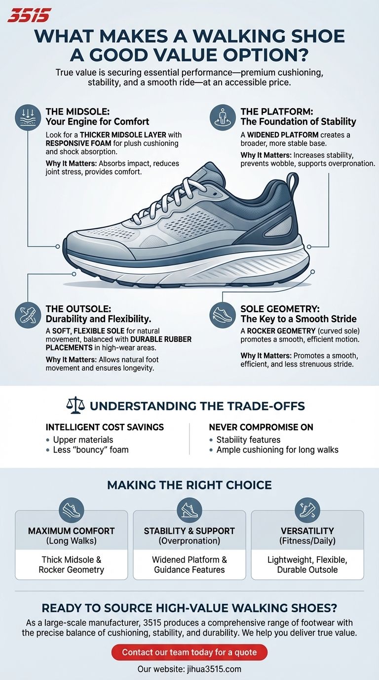 ما الذي يجعل حذاء المشي خيارًا ذا قيمة جيدة؟ إعطاء الأولوية للدعم الأساسي والراحة دليل مرئي