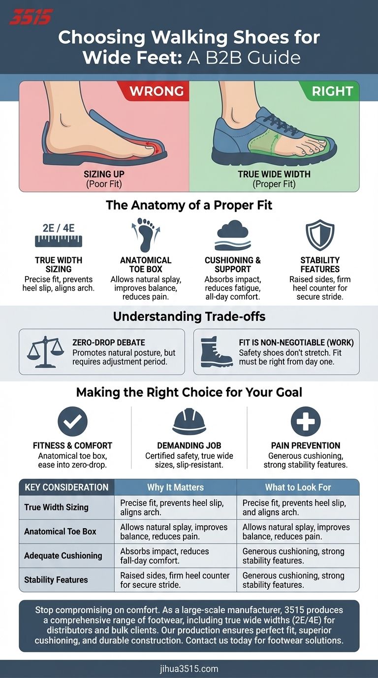 What should be considered when choosing walking shoes for wide feet? Get the Perfect Fit for Comfort Visual Guide