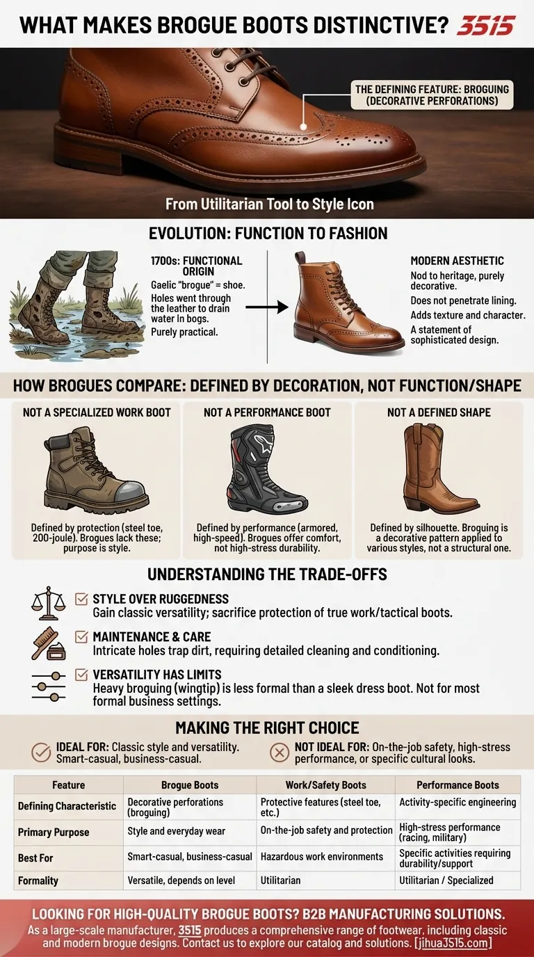Qu'est-ce qui distingue les bottes richelieu ? L'histoire derrière le style iconique perforé Guide Visuel
