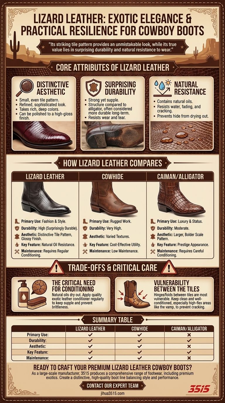 蜥蜴皮牛仔靴有什么好处？探索异域风情与耐用性 图解指南