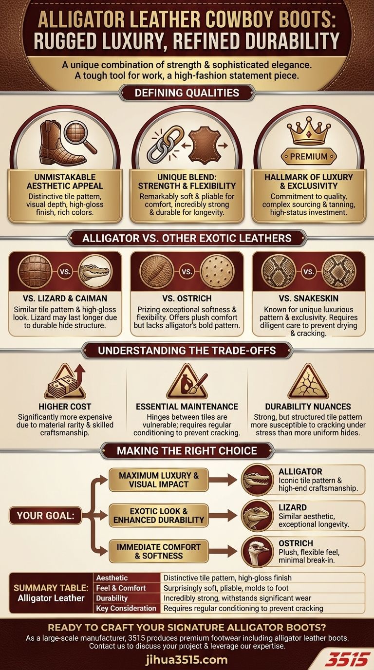 ¿Qué hace que las botas de vaquero de piel de caimán destaquen? Lujo y durabilidad inigualables Guía Visual