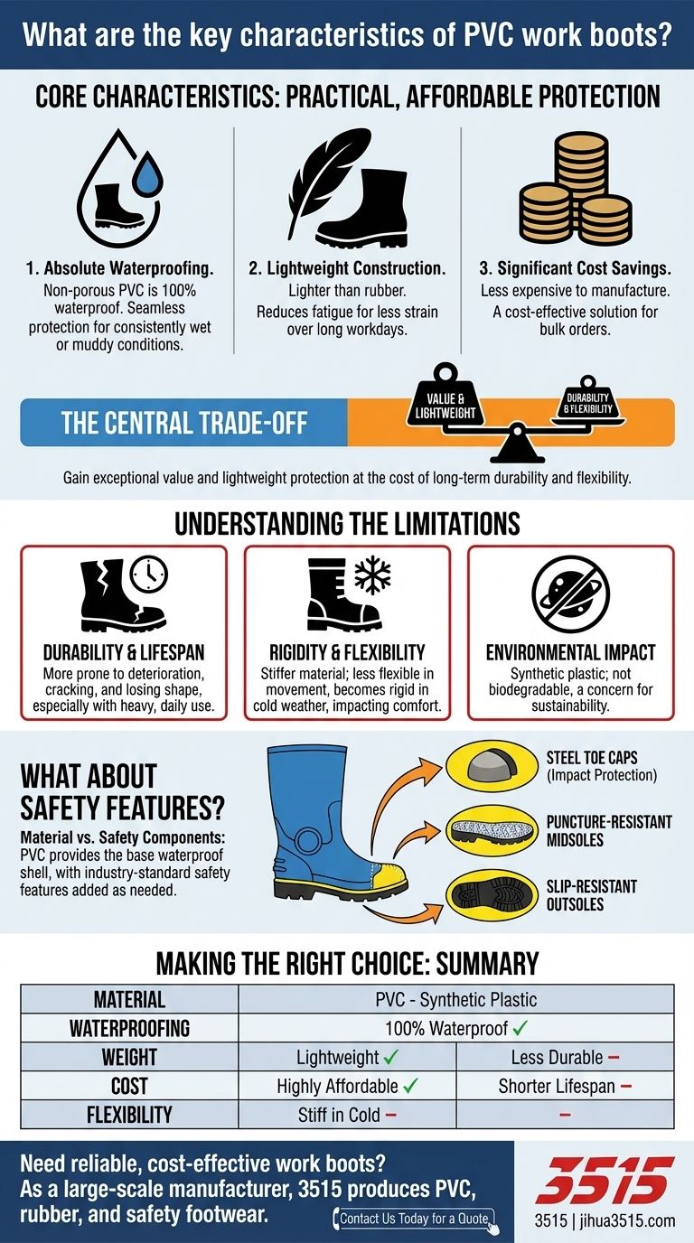 ¿Cuáles son las características clave de las botas de trabajo de PVC? Descubra sus beneficios impermeables, ligeros y asequibles. Guía Visual