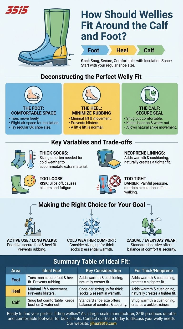 長靴はふくらはぎと足にどのようにフィットすべきですか？一日中快適さと安心感を得る ビジュアルガイド