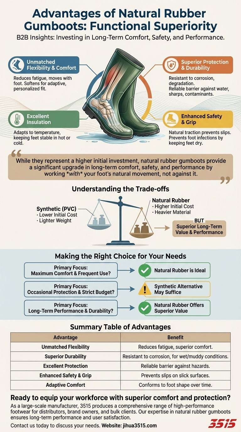 ¿Cuáles son las ventajas de las botas de agua de caucho natural? Flexibilidad, durabilidad y protección superiores Guía Visual