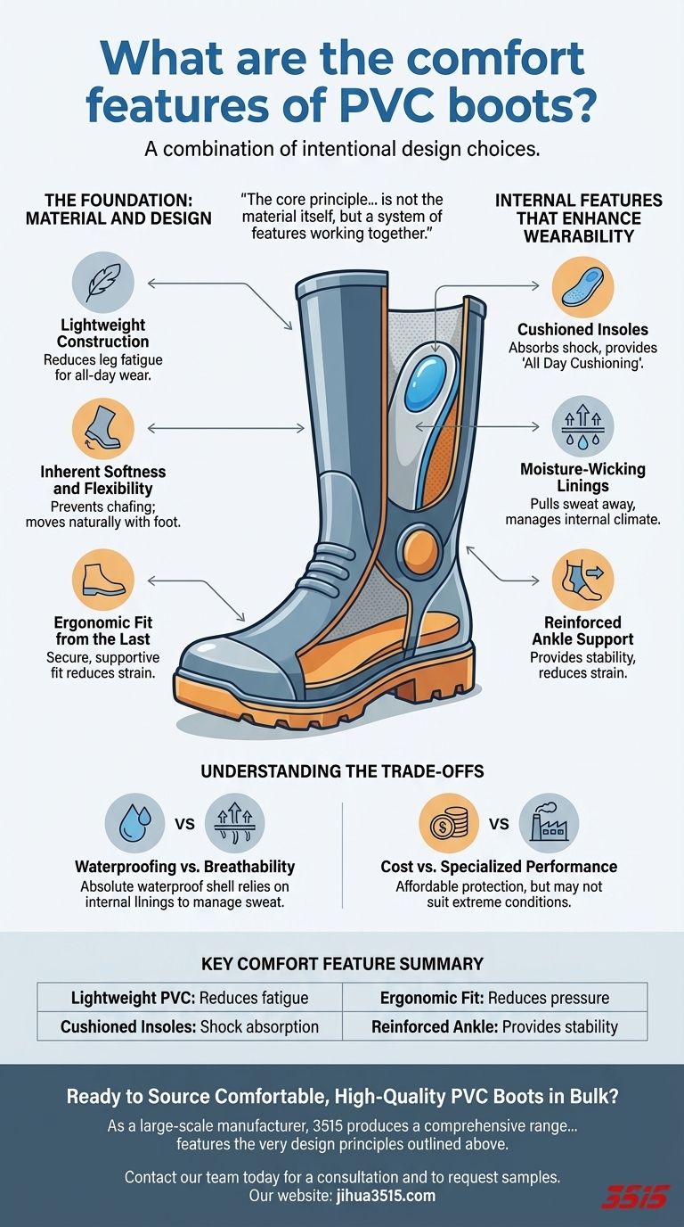 Quais são os recursos de conforto das botas de PVC? Descubra os segredos para o uso o dia todo Guia Visual