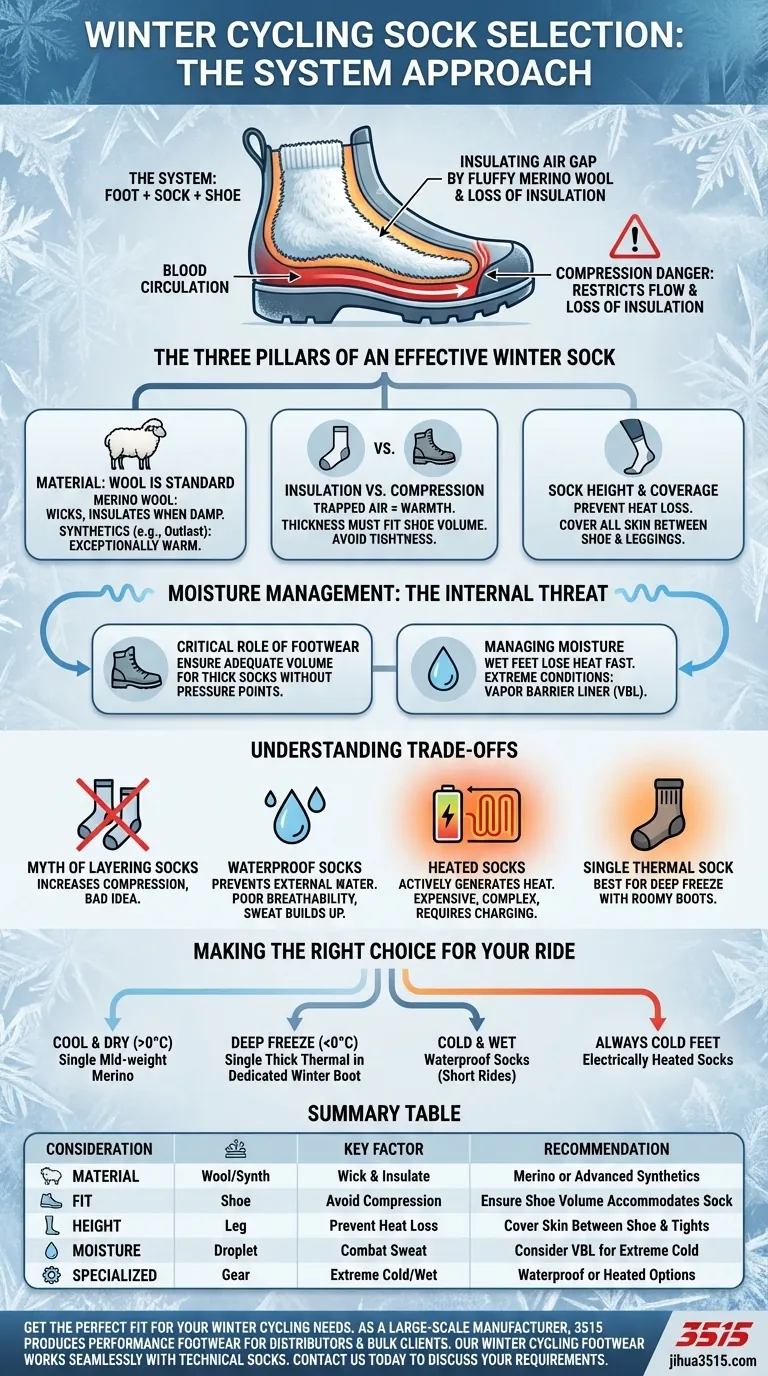 Quelles sont les considérations pour le choix des chaussettes lors du cyclisme en hiver ? Gardez vos pieds au chaud et au sec Guide Visuel