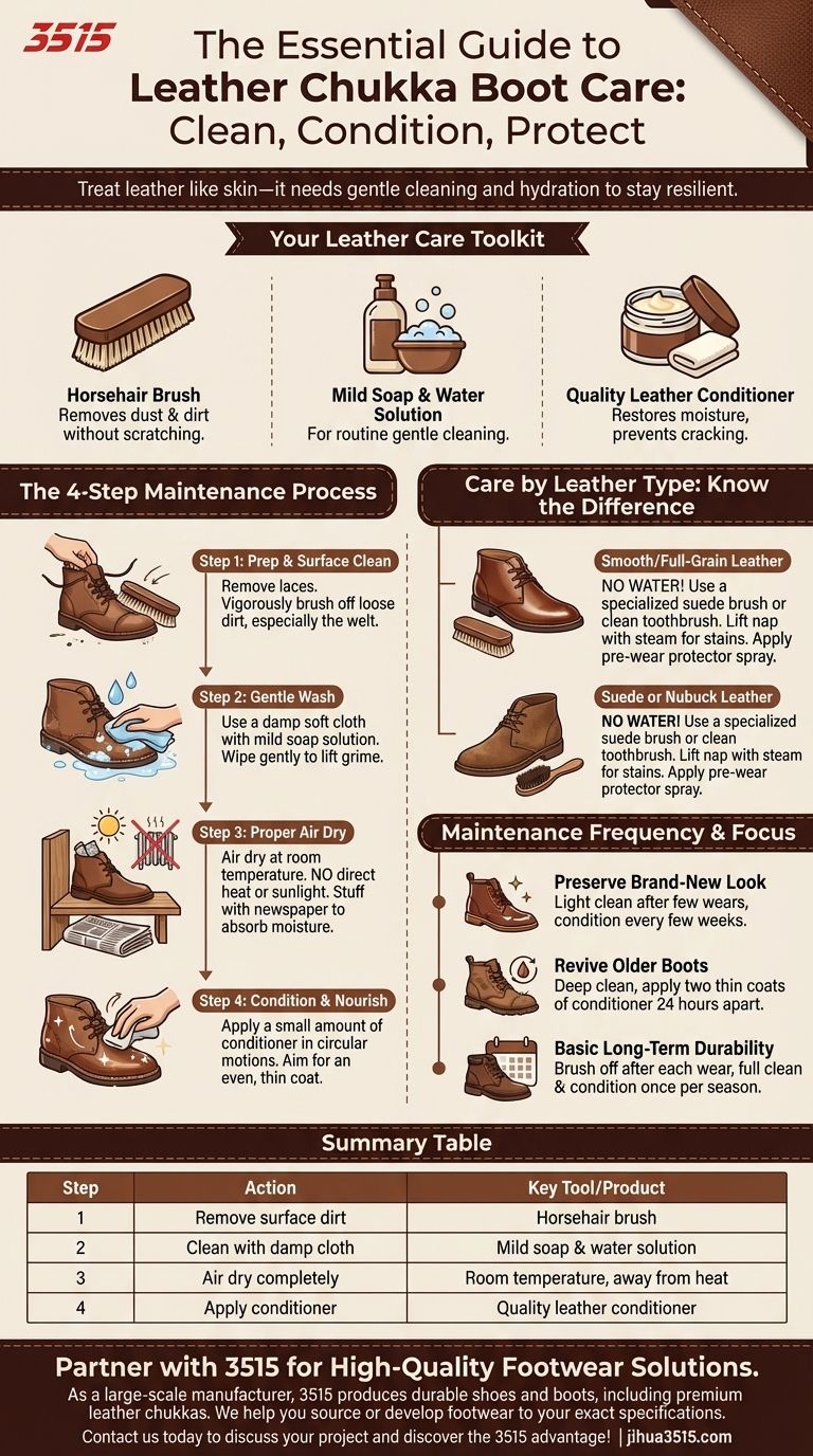 皮革查卡靴应如何清洁和保养？延长使用寿命的步骤指南 图解指南