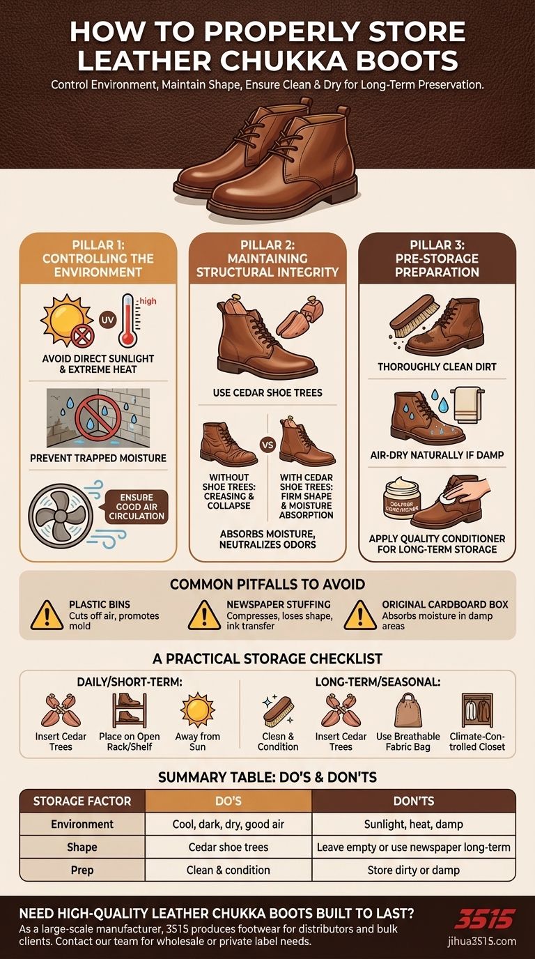 What is the proper way to store leather chukka boots? Protect Your Investment for Years Visual Guide