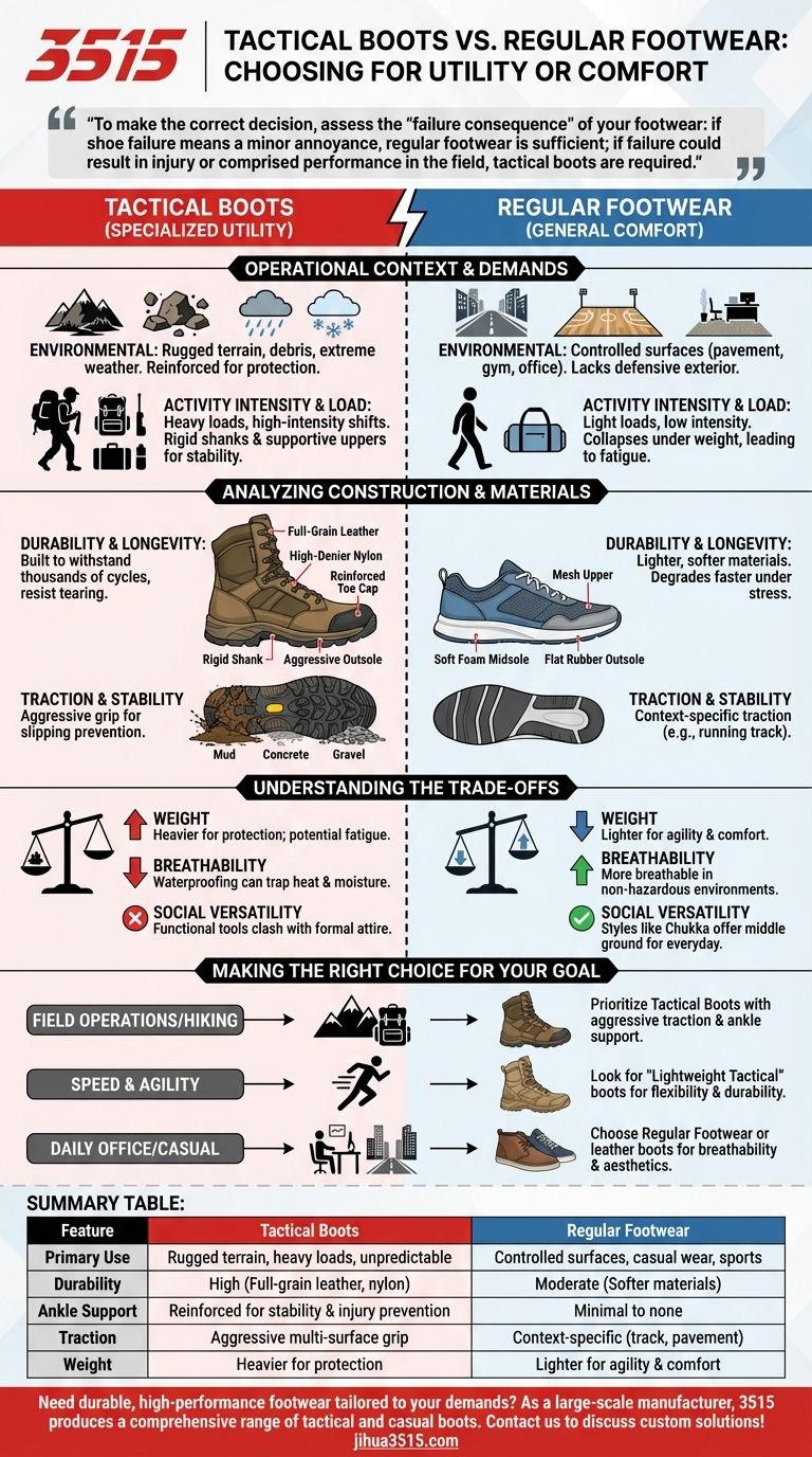 Wie wählt man zwischen taktischen Stiefeln und normalem Schuhwerk? Maximieren Sie Leistung und Sicherheit Visuelle Anleitung