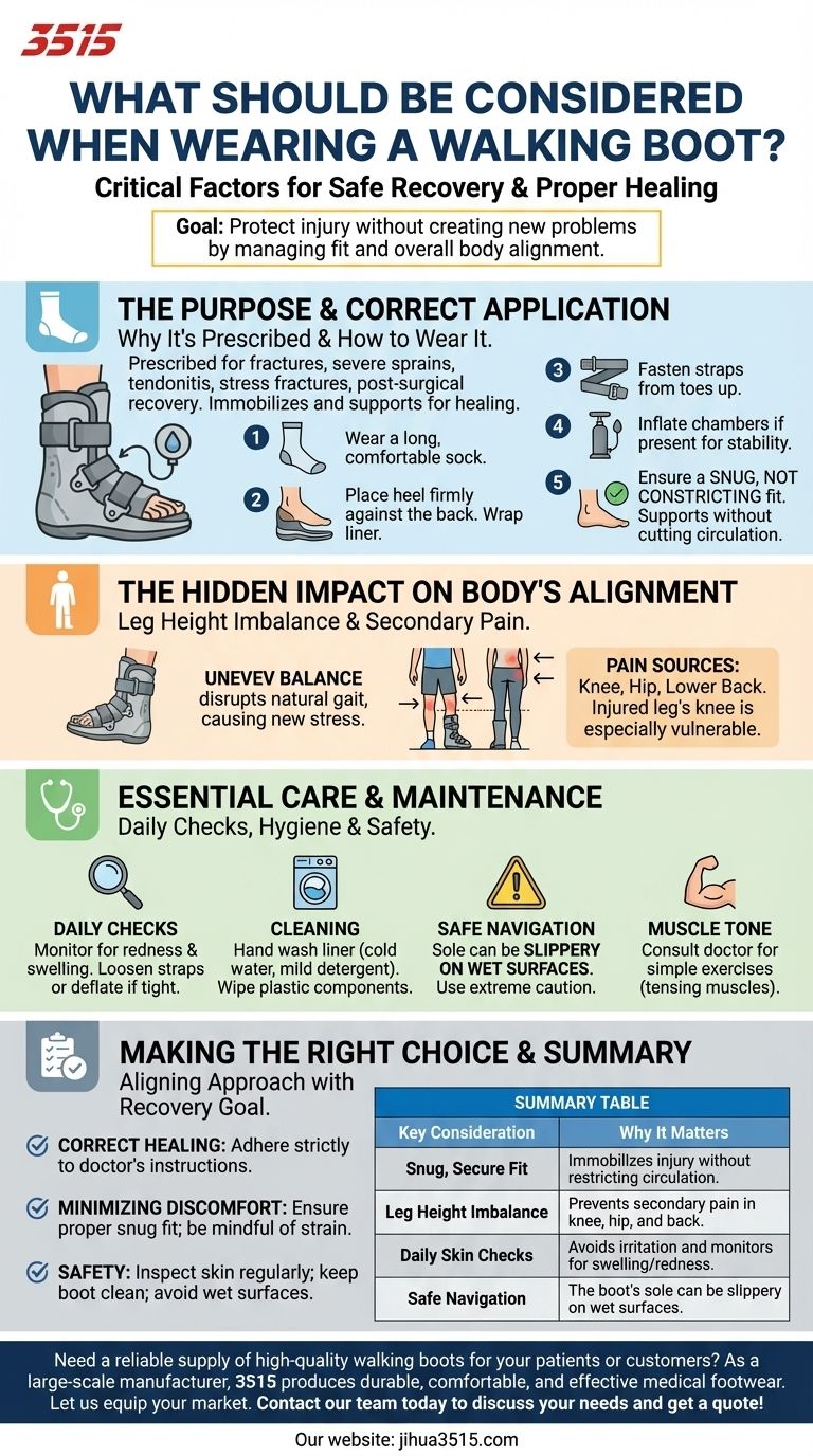 ウォーキングブーツを着用する際に考慮すべきことは何ですか？安全で効果的な回復を確保しましょう ビジュアルガイド
