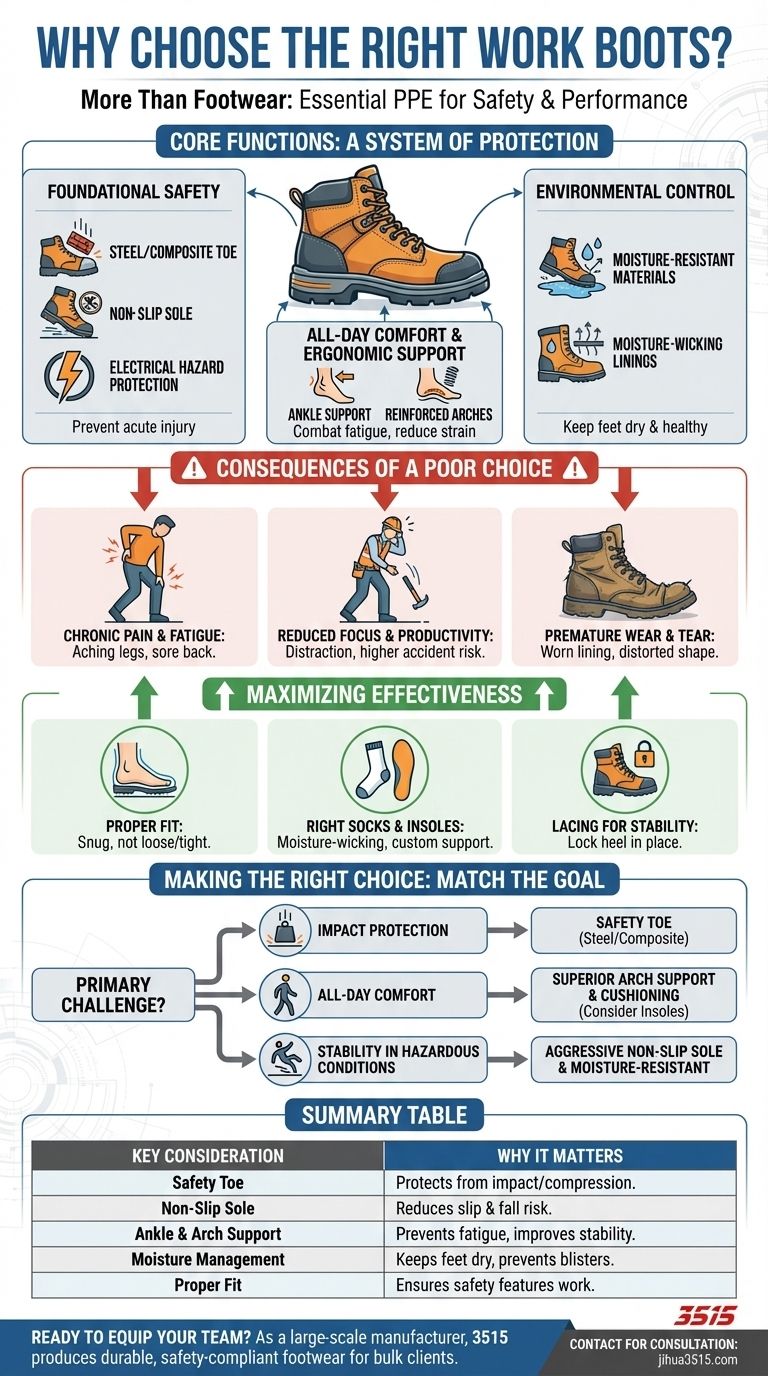 为什么选择合适的工作靴很重要？确保安全、舒适和性能 图解指南