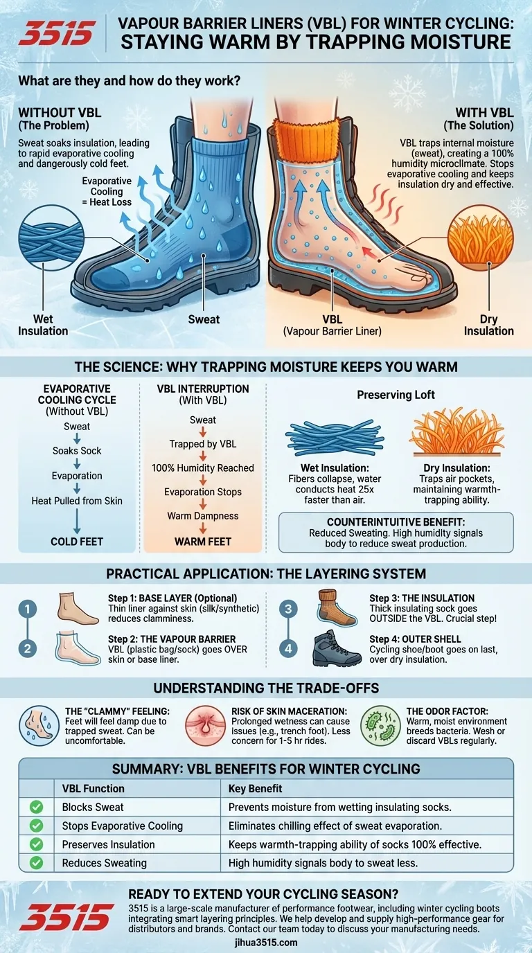 Qu'est-ce qu'une doublure à barrière contre la vapeur (VBL) et comment aide-t-elle au cyclisme hivernal ? | Restez au chaud et au sec Guide Visuel