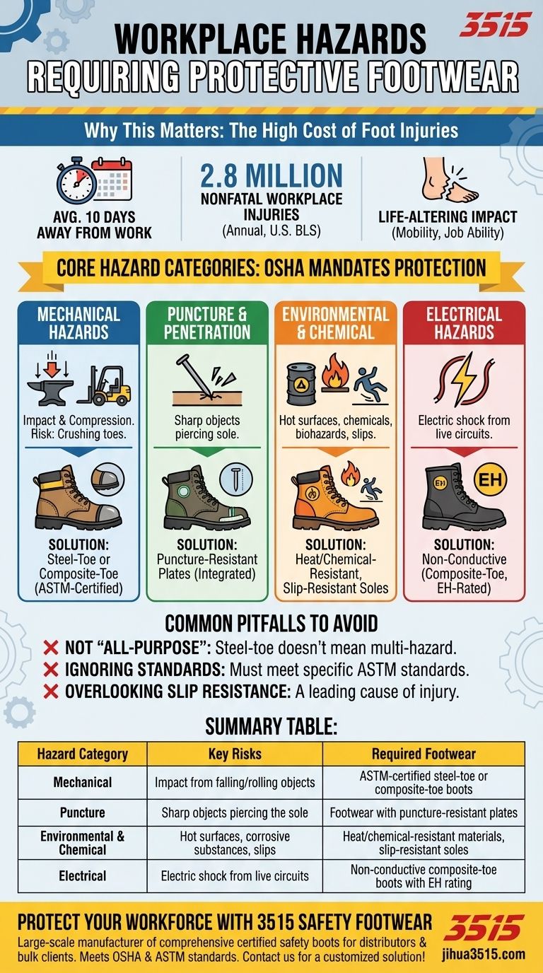 哪些类型的工伤场所需要防护鞋？工作场所安全必备指南 图解指南