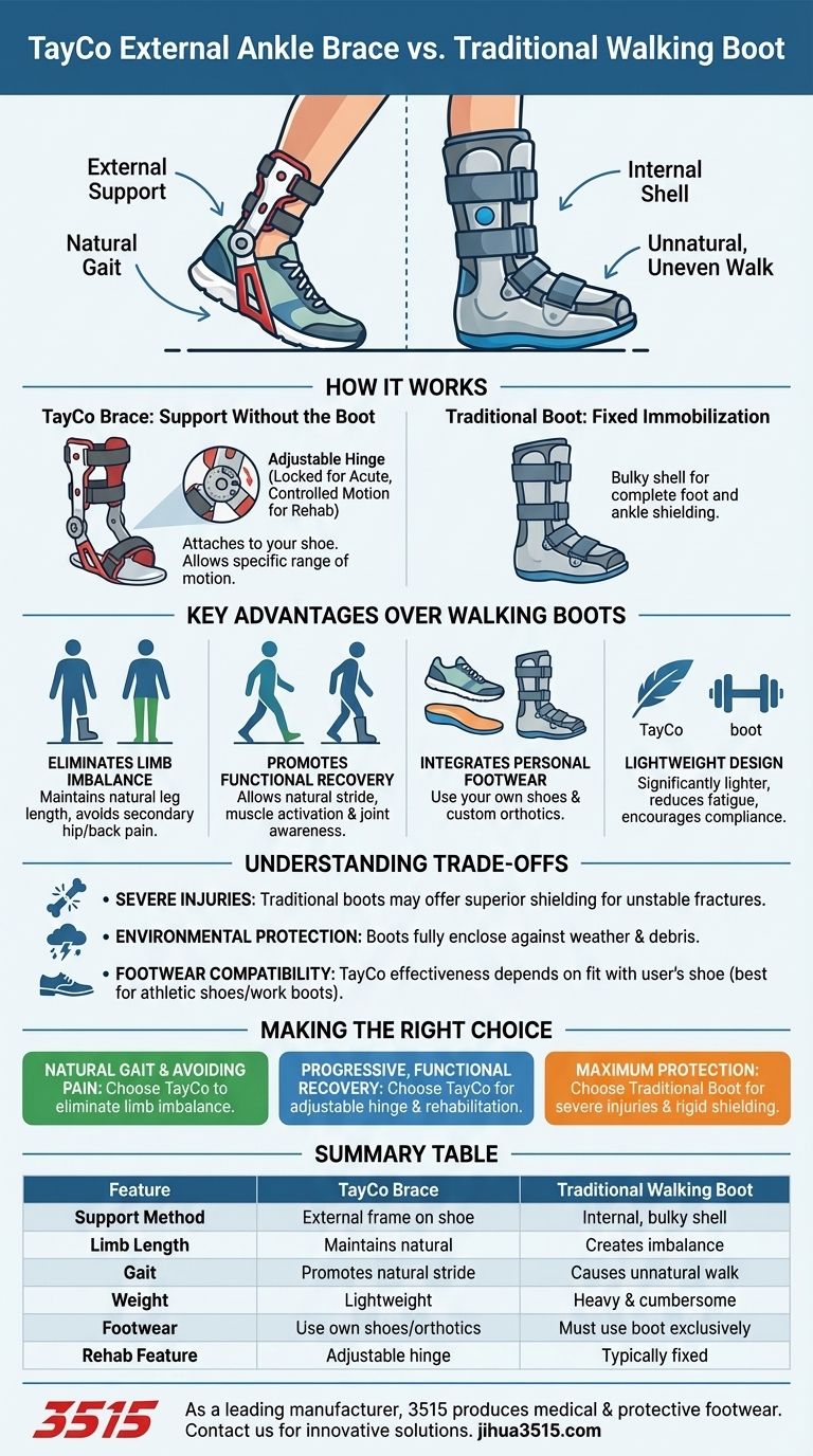 ما هو دعامة الكاحل الخارجية TayCo؟ بديل حديث لأحذية المشي دليل مرئي