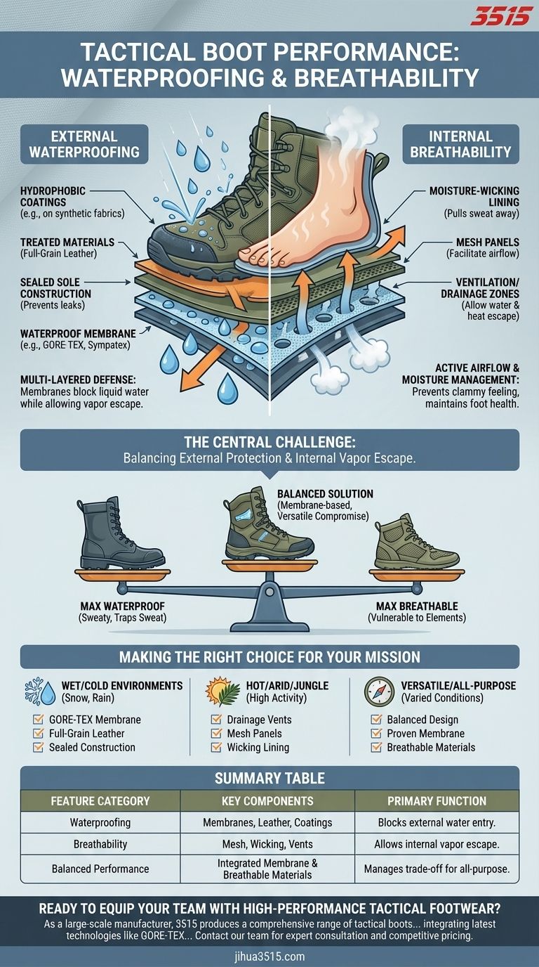 Quali caratteristiche migliorano l'impermeabilità e la traspirabilità negli scarponi tattici? La guida definitiva alle prestazioni delle calzature Guida Visiva
