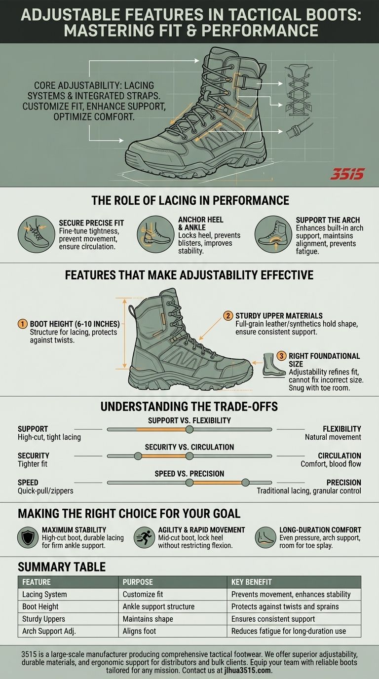 タクティカルブーツで考慮すべき調整可能な機能は何ですか？最大限のパフォーマンスのためにフィット感を最適化する ビジュアルガイド