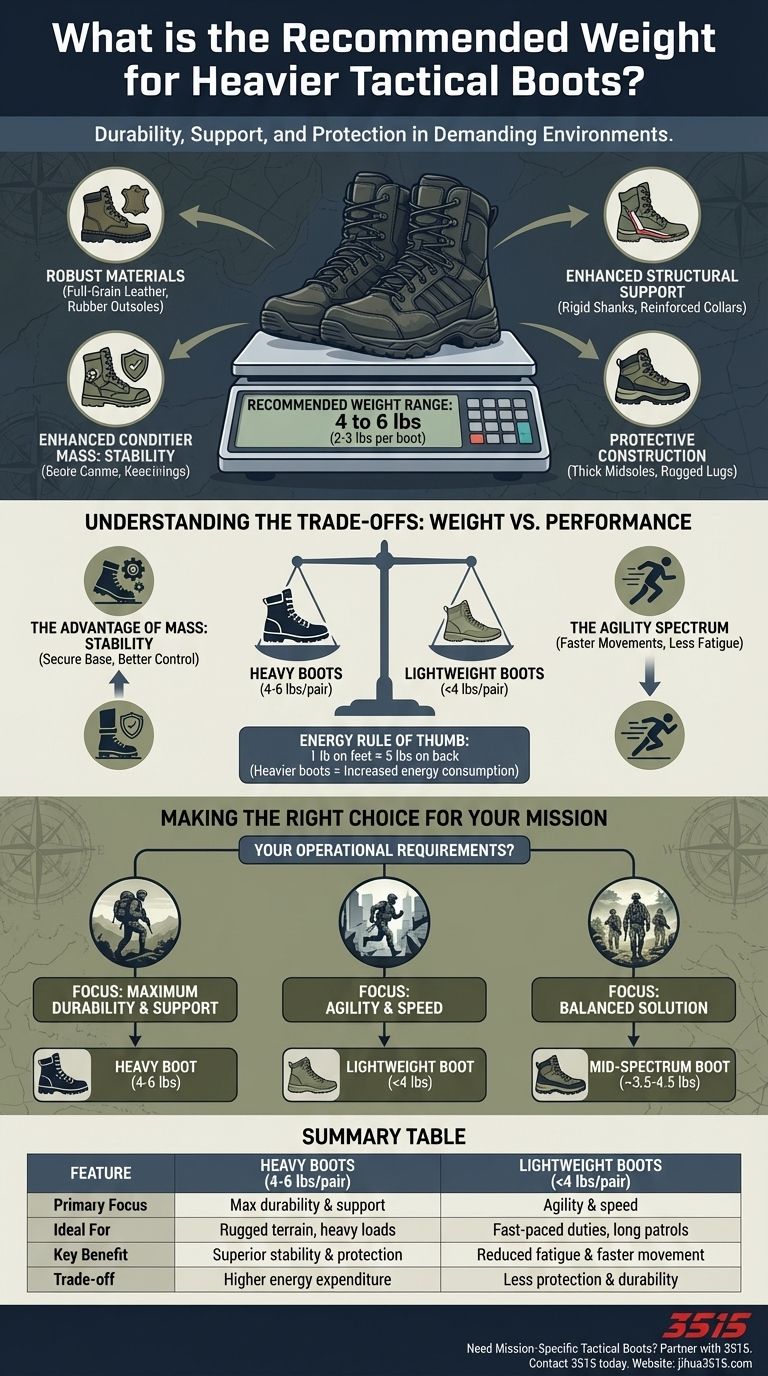较重的战术靴推荐的重量范围是多少？找到您完美的任务就绪靴 图解指南