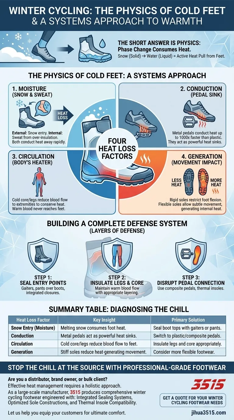 Wie kann das Eindringen von Schnee die Fußwärme beim winterlichen Radfahren beeinträchtigen? Meistern Sie die Wissenschaft des Wärmemanagements Visuelle Anleitung
