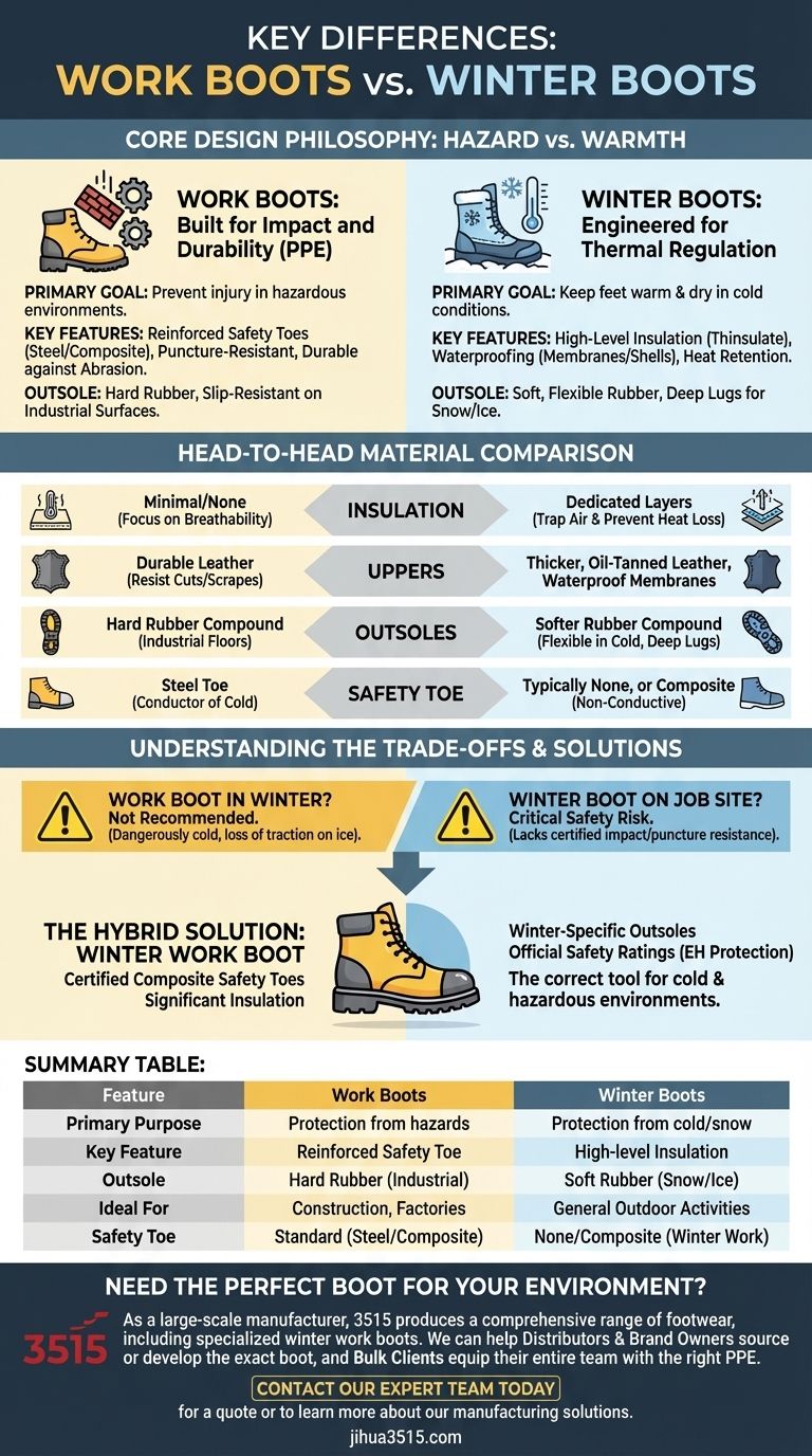 What are the key differences between winter boots and normal work boots? Choosing the Right Footwear for Safety and Warmth Visual Guide