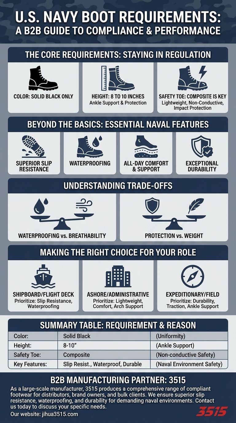 Quali sono i requisiti per gli stivali della Marina? Standard essenziali per sicurezza e conformità Guida Visiva