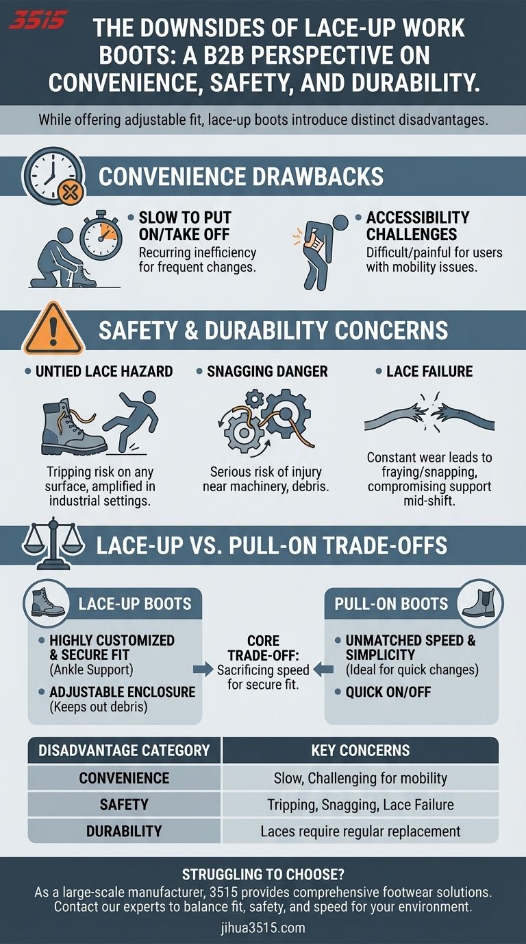 ¿Cuáles son las desventajas de las botas de trabajo con cordones? Descubra los riesgos ocultos en su calzado Guía Visual