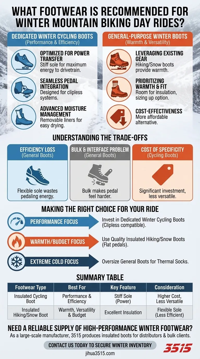 Que calçado é recomendado para passeios diurnos de BTT no inverno? Maximize o calor e o desempenho Guia Visual