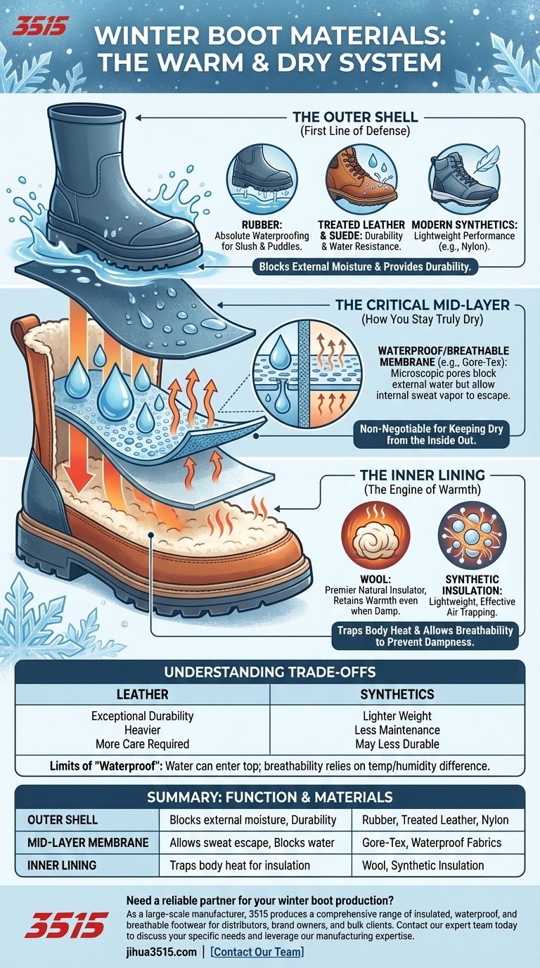 ¿Qué materiales se utilizan para fabricar botas de invierno para mantener los pies calientes y secos? Una guía para el sistema esencial de capas Guía Visual