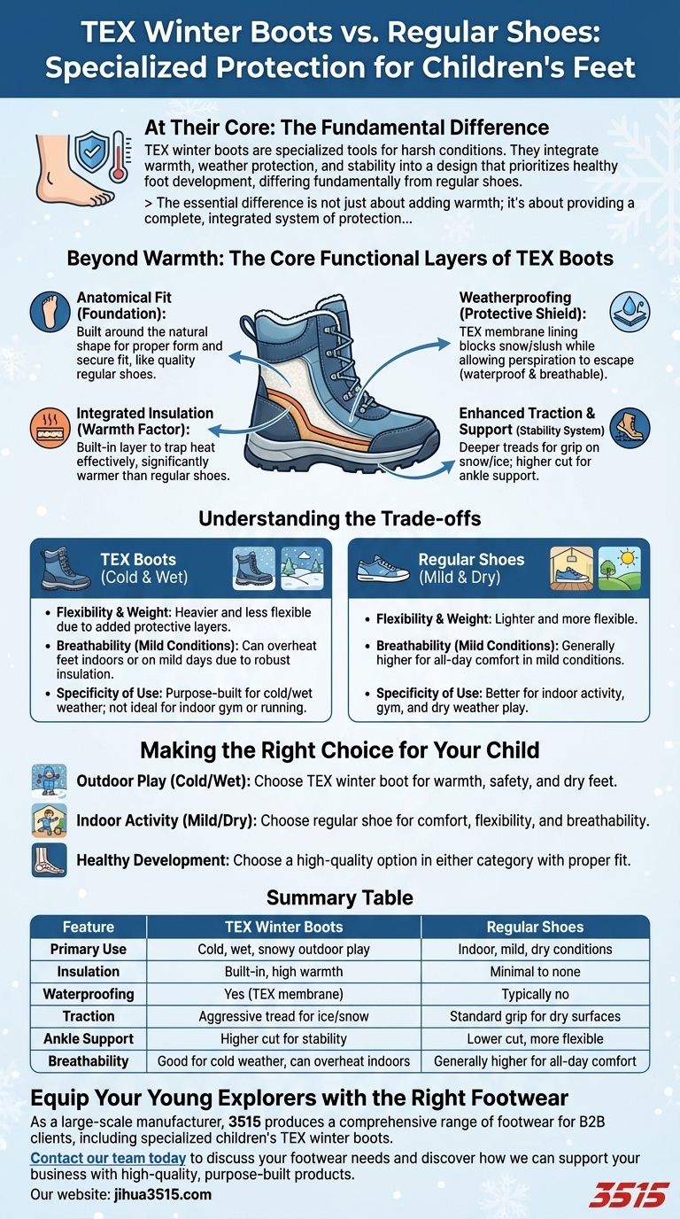 Como as botas de inverno TEX para crianças diferem dos sapatos normais? Um guia para a segurança do calçado de inverno Guia Visual