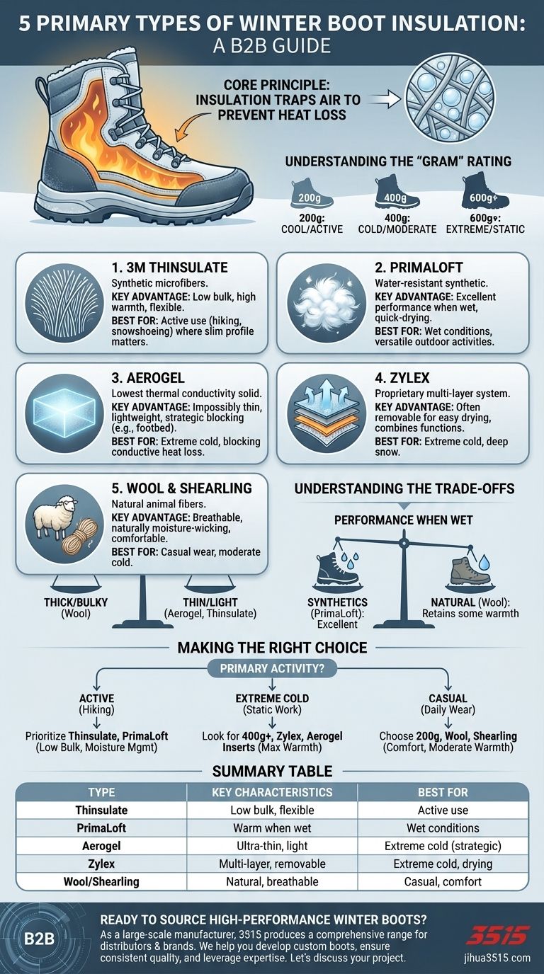 冬季靴子中常见的五种主要绝缘类型是什么？找到适合任何条件的完美尺码 图解指南