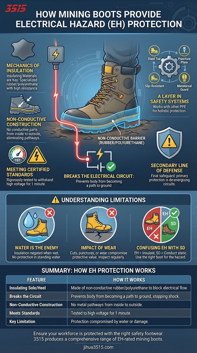 采矿靴如何提供电击危害防护？电气作业必备安全指南 图解指南