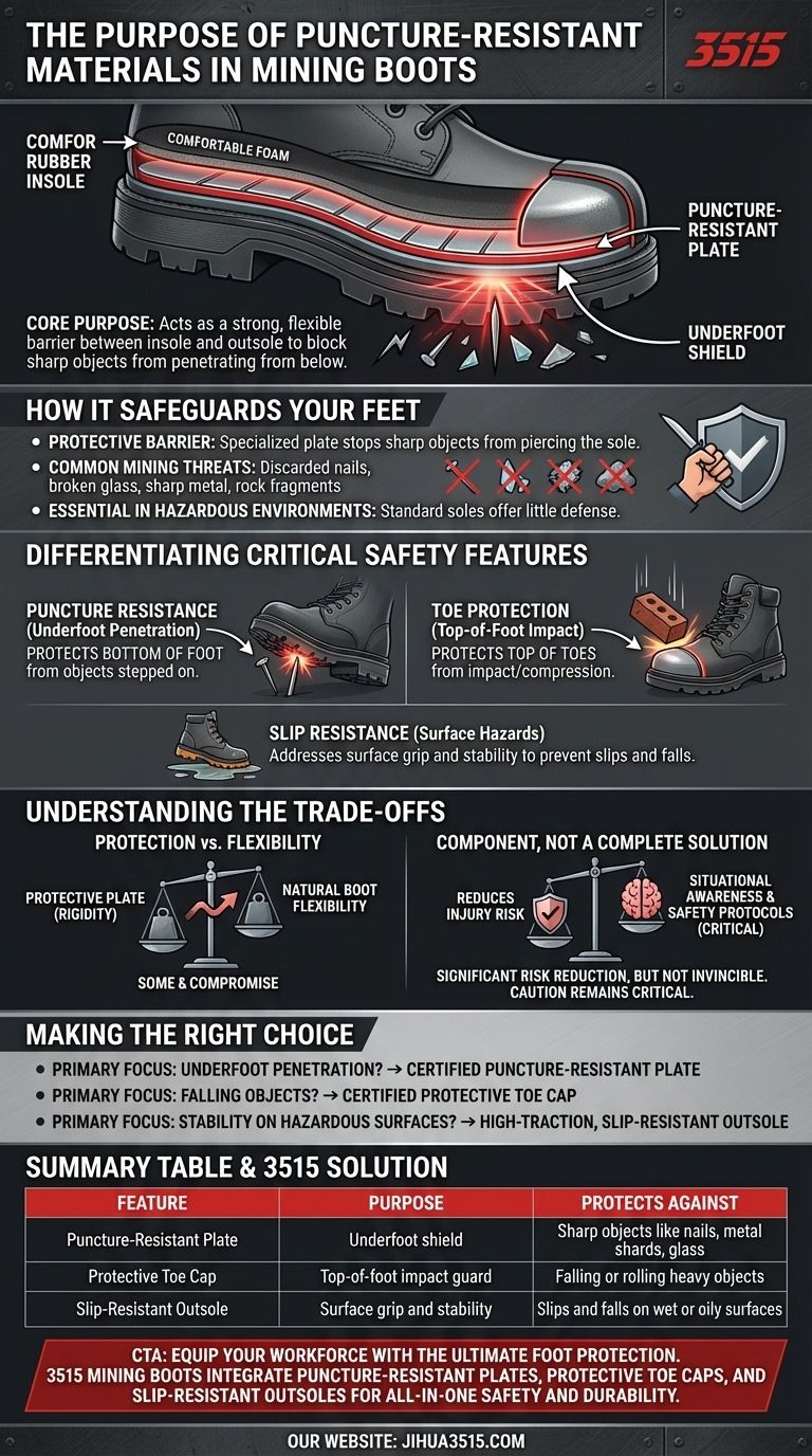Каково назначение материалов, устойчивых к проколам, в горнодобывающих ботинках? Важная защита ног для шахтеров Визуальное руководство