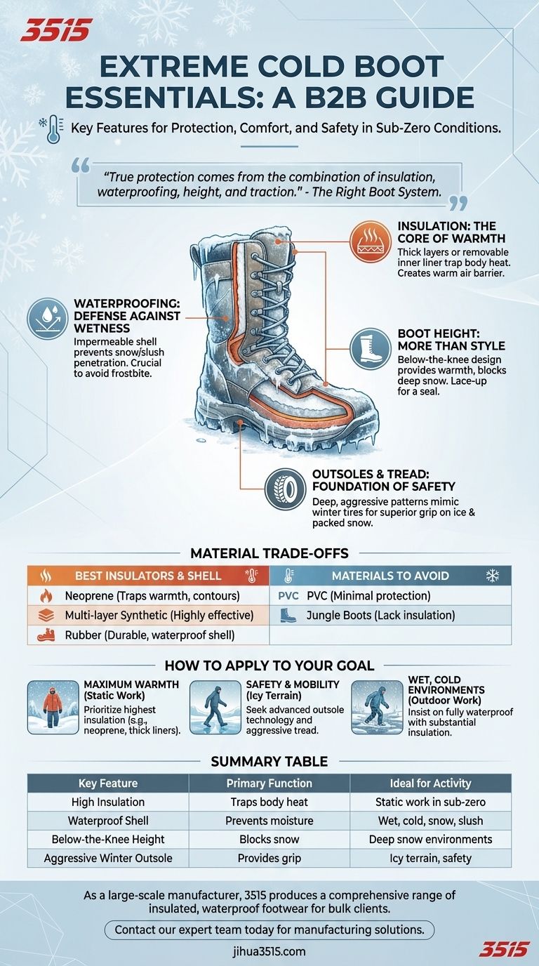Quelles sont les caractéristiques importantes pour les bottes dans des conditions de froid extrême ? Un guide pour une chaleur et une sécurité maximales Guide Visuel