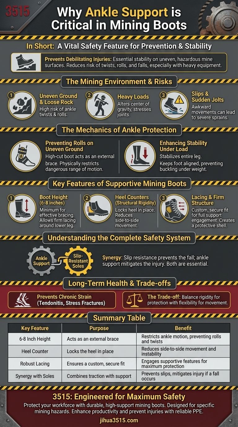 採掘用ブーツにおける足首のサポートはなぜ重要なのでしょうか？ 必須の安定性で怪我を防ぐ ビジュアルガイド