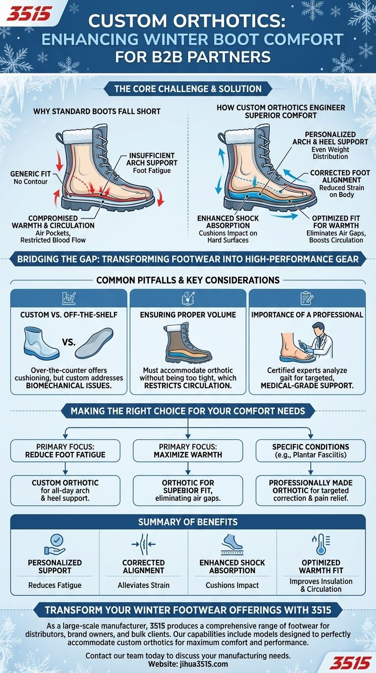 맞춤형 깔창이 겨울 부츠의 편안함을 어떻게 향상시킬 수 있나요? 하루 종일 따뜻함과 지지력을 얻으세요. 시각적 가이드