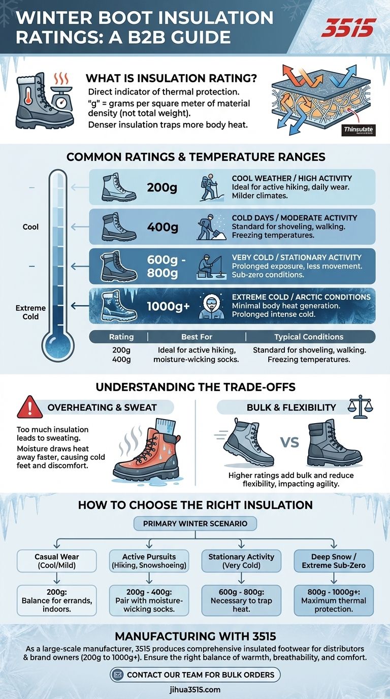Qual è il significato dei gradi di isolamento negli scarponi invernali? La tua guida al calore e al comfort Guida Visiva