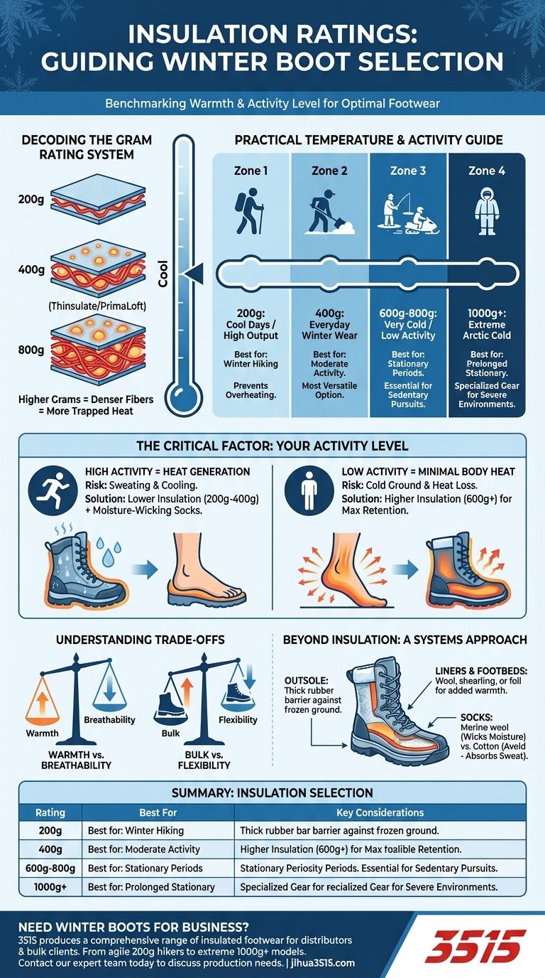 保暖等级如何指导冬季靴子的选择？将您的活动与合适的保暖度相匹配 图解指南