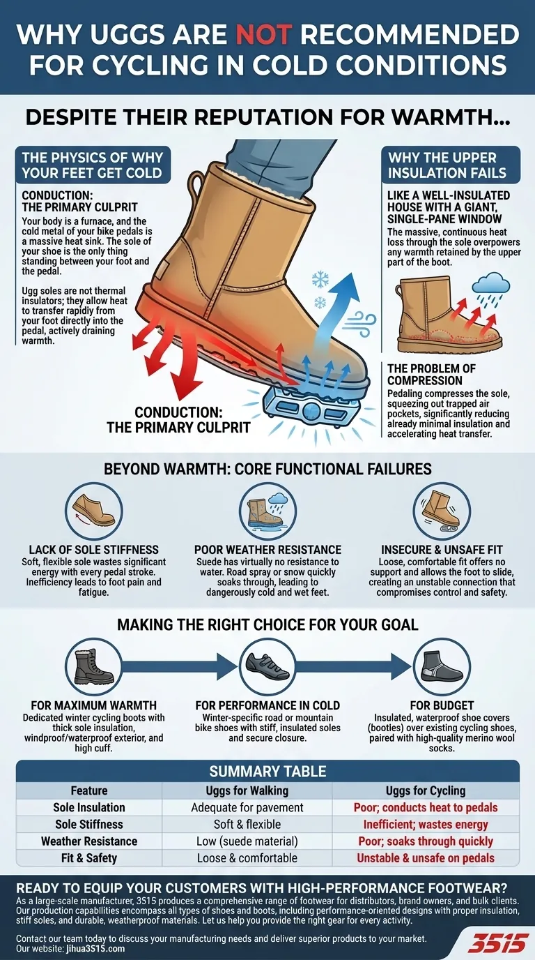 Pourquoi les Uggs ne sont-elles pas recommandées pour le cyclisme par temps froid ? Le risque caché pour vos pieds Guide Visuel