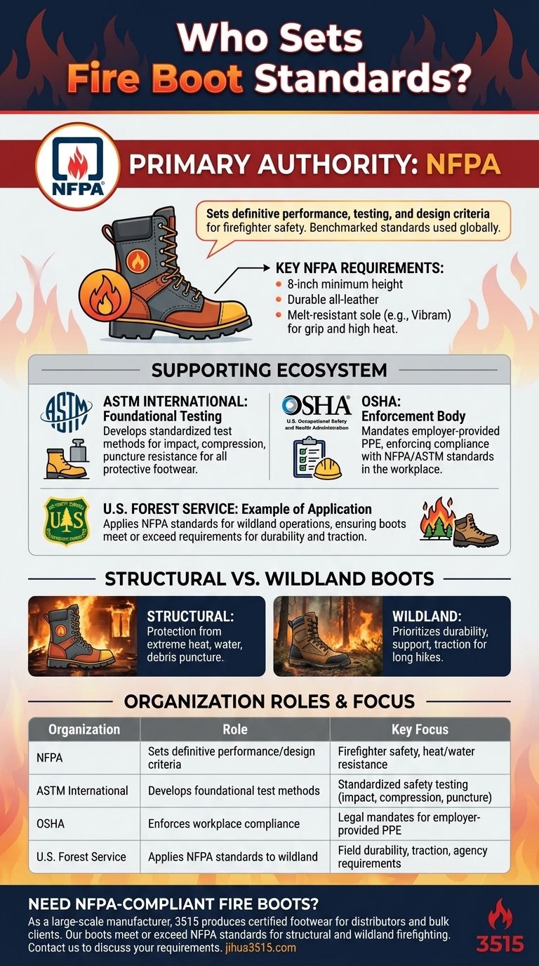 ¿Qué organización establece los estándares para las botas de bombero? El papel definitivo de la NFPA explicado Guía Visual