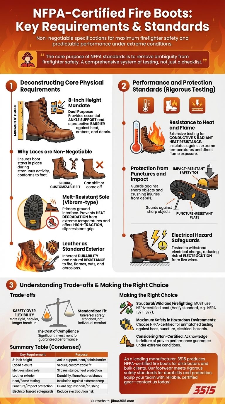 ¿Cuáles son los requisitos clave para las botas de bombero certificadas por la NFPA? Garantizando la máxima seguridad para los bomberos Guía Visual