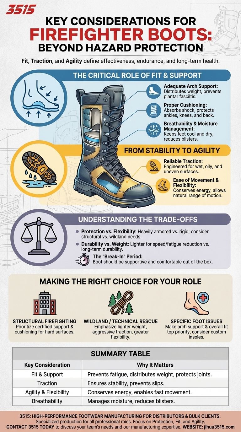 Quelles sont les considérations clés pour les bottes de pompiers, outre la protection contre les dangers ? Atteignez des performances et une sécurité optimales Guide Visuel