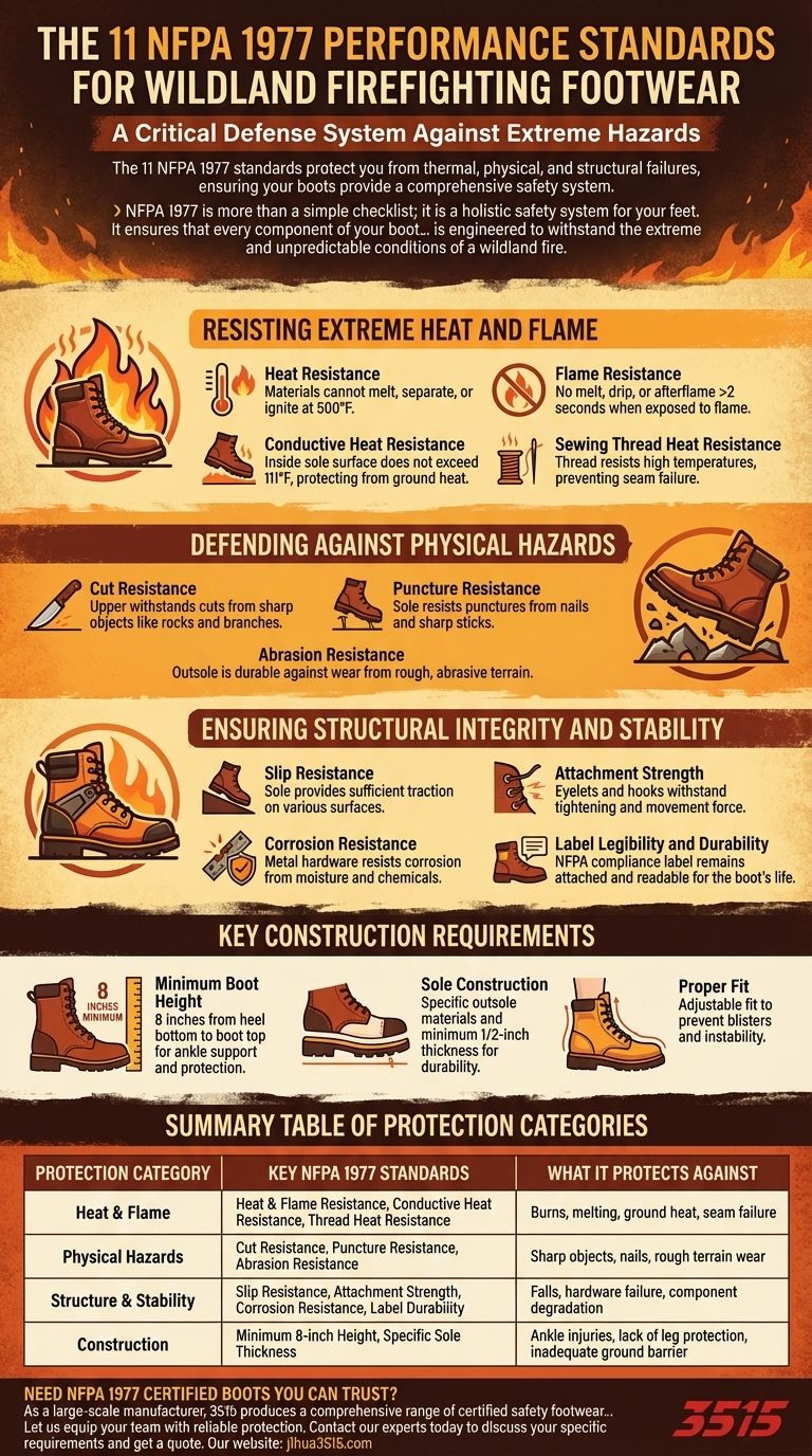 Quelles sont les 11 normes NFPA 1977 pour les bottes de lutte contre les incendies de forêt ? Assurez une protection totale des pieds sur la ligne de feu Guide Visuel