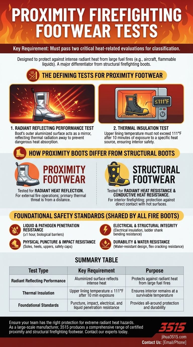Quali test specifici si applicano alle calzature antincendio di prossimità? Spiegazione dei 2 test critici sul calore Guida Visiva