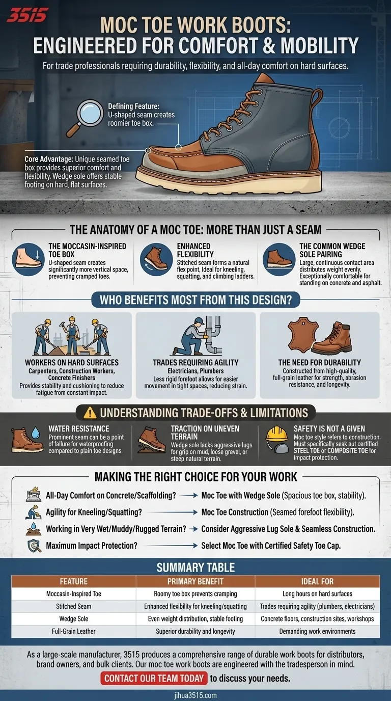Wofür sind Mokassin-Arbeitsstiefel konzipiert? Überragender Komfort und Mobilität für Handwerker Visuelle Anleitung