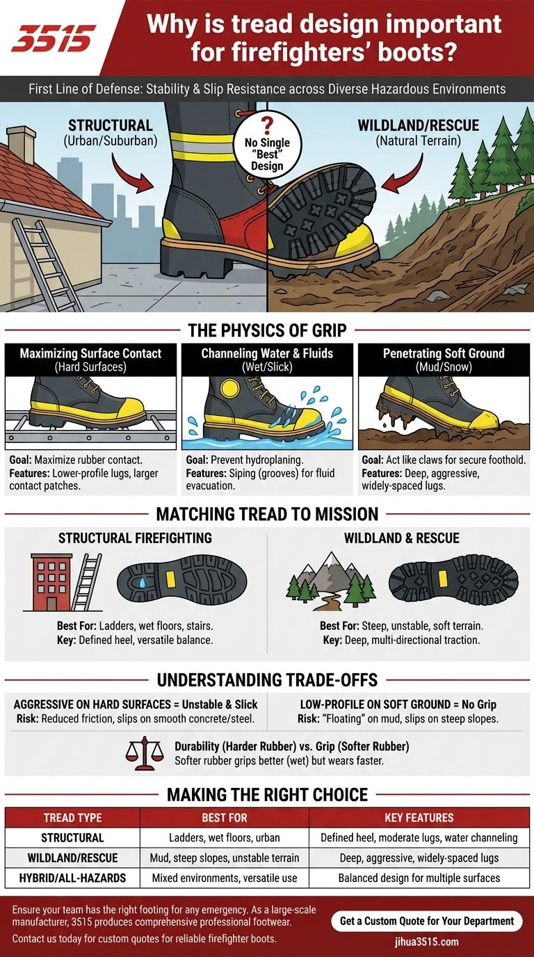Pourquoi la conception de la bande de roulement est-elle importante pour les bottes de pompiers ? La clé de la traction et de la sécurité Guide Visuel